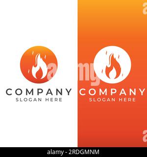 Fire or flame logo, fireball logo, and embers. Using a vector design concept. Stock Vector