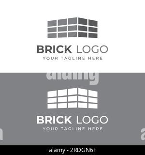 Brick company logo for building construction and wall repair. Stock Vector