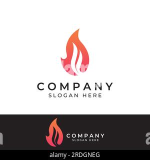 Fire or flame logo, fireball logo, and embers. Using a vector design concept. Stock Vector