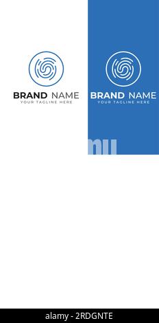 Fingerprint logo,fingerprint scan logo for business card identity.Vector logo and icon design. Stock Vector