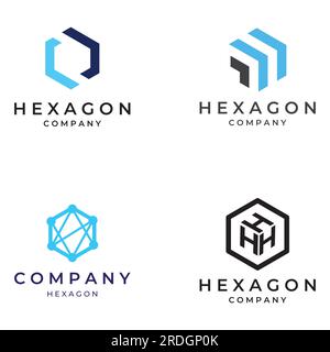 Logo box hexagon or cube and technology hexagon logo creative simple logo.By using modern illustration editing. Stock Vector