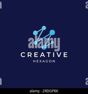 Logo box hexagon or cube and technology hexagon logo creative simple logo.By using modern illustration editing. Stock Vector
