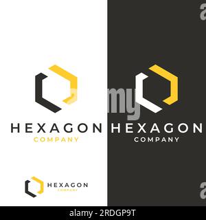 Logo box hexagon or cube and technology hexagon logo creative simple logo.By using modern illustration editing. Stock Vector