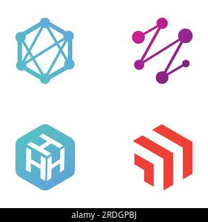 Logo box hexagon or cube and technology hexagon logo creative simple logo.By using modern illustration editing. Stock Vector