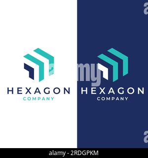 Logo box hexagon or cube and technology hexagon logo creative simple logo.By using modern illustration editing. Stock Vector
