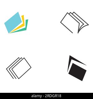 Educational digital book and online knowledge learning book logo and symbol vector icon. Stock Vector