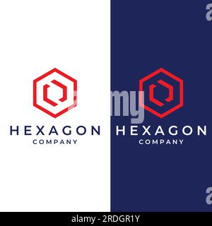 Logo box hexagon or cube and technology hexagon logo creative simple logo.By using modern illustration editing. Stock Vector