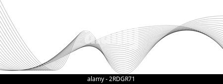 abstract black and white vector wave background.  Stock Vector