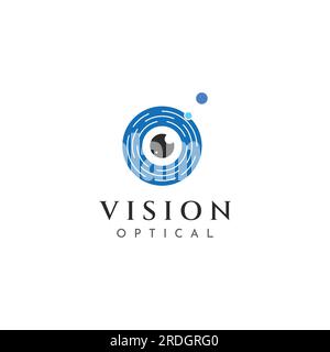 Modern colorful abstract Logo vision, digital vision, optical vision, technology vision, planetary vision and vision center. Stock Vector