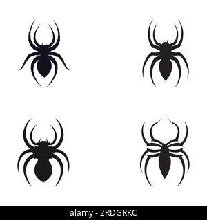 Animal Arachnida spider or tarantula logo silhouette. Stock Vector