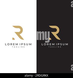 Initial letter R logo with geometry and monogram. Minimalist, modern and elegant logo. Background isolated. Stock Vector