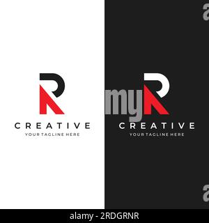 Initial letter R logo with geometry and monogram. Minimalist, modern and elegant logo. Background isolated. Stock Vector