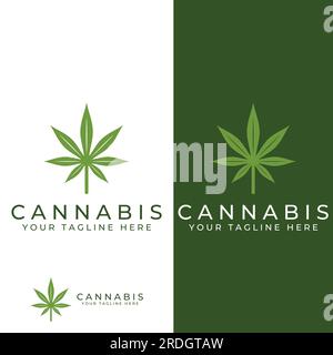 Marijuana or cannabis  leaf logo or template design. Stock Vector