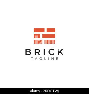 Brick company logo for building construction and wall repair. Stock Vector