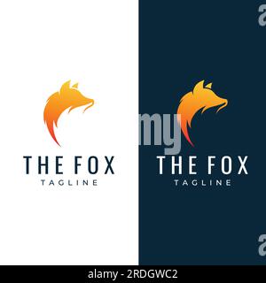 Fox animal logo design. Abstract, creative and minimalist. Stock Vector