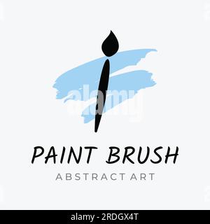 Abstract logo creative design of paintbrush and house paint.With brush sign and modern brush strokes in colorful colors.Logo for business,paint compan Stock Vector