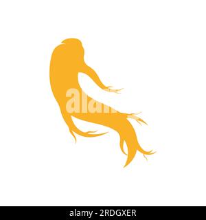 Natural ginseng herb plant logo and leaves.Logo for business, herbal,floral. Stock Vector