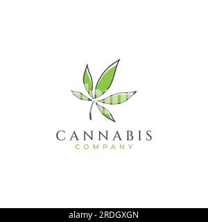Marijuana or cannabis  leaf logo or template design. Stock Vector
