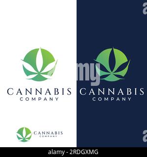Marijuana or cannabis  leaf logo or template design. Stock Vector