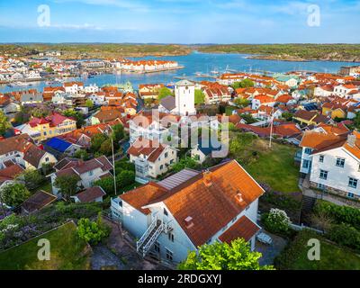 A view at the town of Marstrand, located in the municipality of Kungalv in southern Bohuslan, on the west coast Stock Photo
