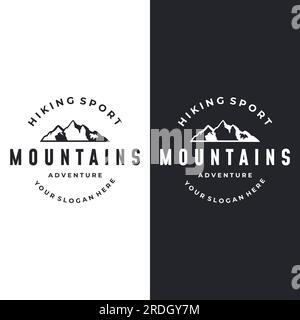 Mountain or mountains silhouette logo.Logos for climbers, photographers, businesses. Stock Vector