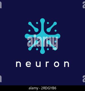Neuron logo or nerve cell logo with vector concept. Stock Vector