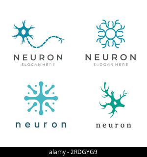 Neuron logo or nerve cell logo with vector concept. Stock Vector