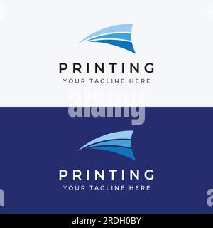 Abstract colorful logo digital printing, printing services, media, technology and the internet. Stock Vector