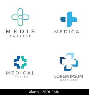 Medical sign logo using a simple and modern plus sign, a logo for medical, pharmacy, pharmacies, hospitals. Stock Vector
