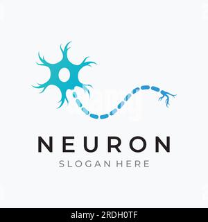 Neuron logo or nerve cell logo with vector concept. Stock Vector