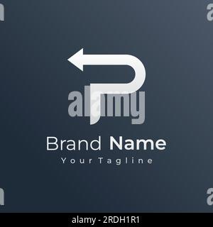 Abstract logo element initial letter P monogram. A luxurious, elegant and minimalist symbol. Logo can be used for brand, identity and others. Stock Vector