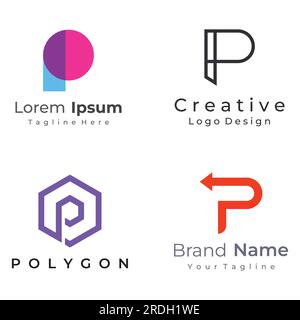 Abstract logo element initial letter P monogram. A luxurious, elegant and minimalist symbol. Logo can be used for brand, identity and others. Stock Vector