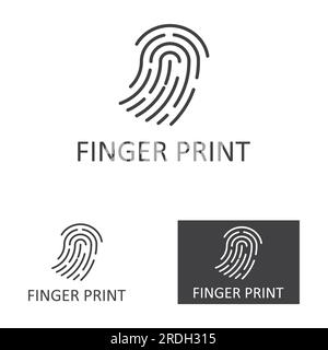 fingerprint icon, with simple and modern logo illustration Stock Vector