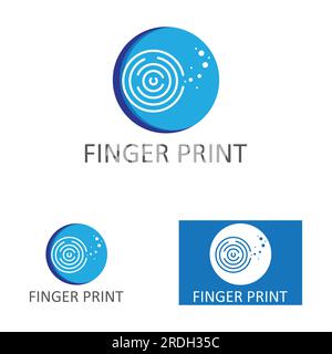 fingerprint icon, with simple and modern logo illustration Stock Vector