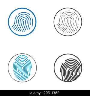 fingerprint icon, with simple and modern logo illustration Stock Vector