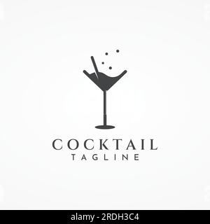 Alcohol cocktail logos, nightclub drinks.Logos for nightclubs, bars and more. Stock Vector