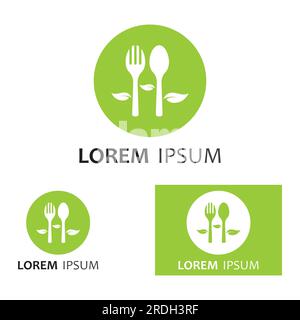 spoon,fork,and knife icon logo vector Stock Vector