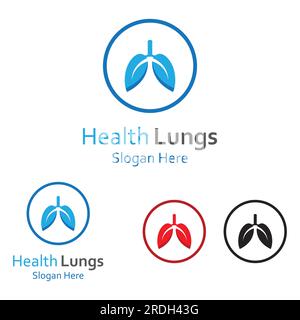 Lungs health and lungs care logo vector design,lungs logo template. Stock Vector