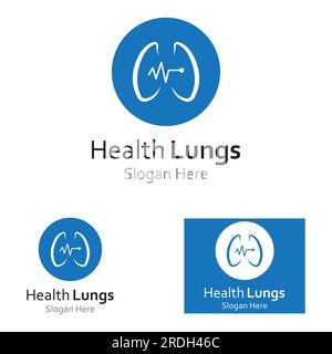 Lungs health and lungs care logo vector design,lungs logo template. Stock Vector