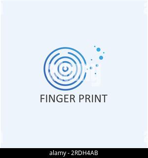 fingerprint icon, with simple and modern logo illustration Stock Vector