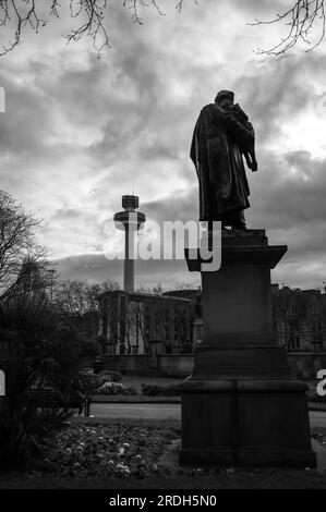 Famous memorials at St Johns Garden in Liverpool UK Stock Photo