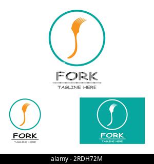 spoon,fork,and knife icon logo vector Stock Vector