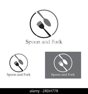 spoon,fork,and knife icon logo vector Stock Vector