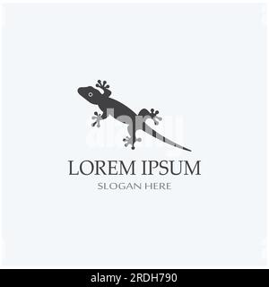 house lizard or gecko logo, with vector logo design. Stock Vector