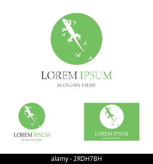 house lizard or gecko logo, with vector logo design. Stock Vector