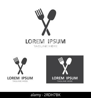 spoon,fork,and knife icon logo vector Stock Vector