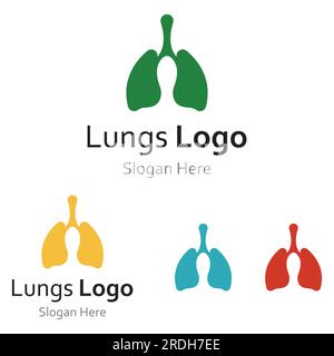 Lungs health and lungs care logo vector design,lungs logo template. Stock Vector