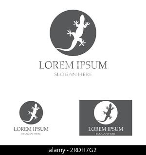 house lizard or gecko logo, with vector logo design. Stock Vector
