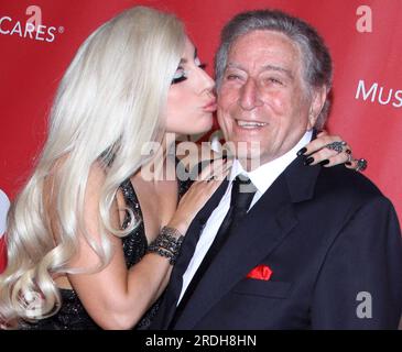 FILE PHOTO:6 February 2015 - Los Angeles, California - Lady Gaga and Tony Bennett. 2015 MusiCares Person Of The Year Gala Honoring Bob Dylan held at the Los Angeles Convention Center. (Credit Image: © AdMedia via ZUMA Press Wire) EDITORIAL USAGE ONLY! Not for Commercial USAGE! Stock Photo