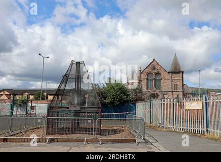 Eleventh Night beacon at Browns Square in a Protestant neighbourhood of Belfast Stock Photo